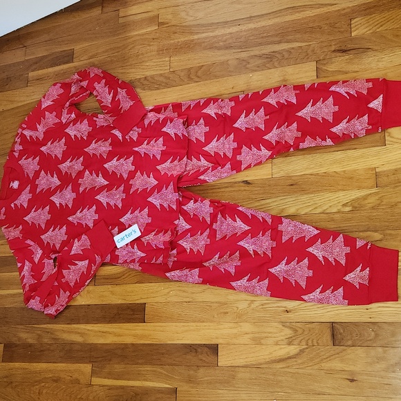 Carter's Red and White Christmas Tree 2 Piece Unisex Pajama Set ☃️❄️🎁 - Picture 11 of 11